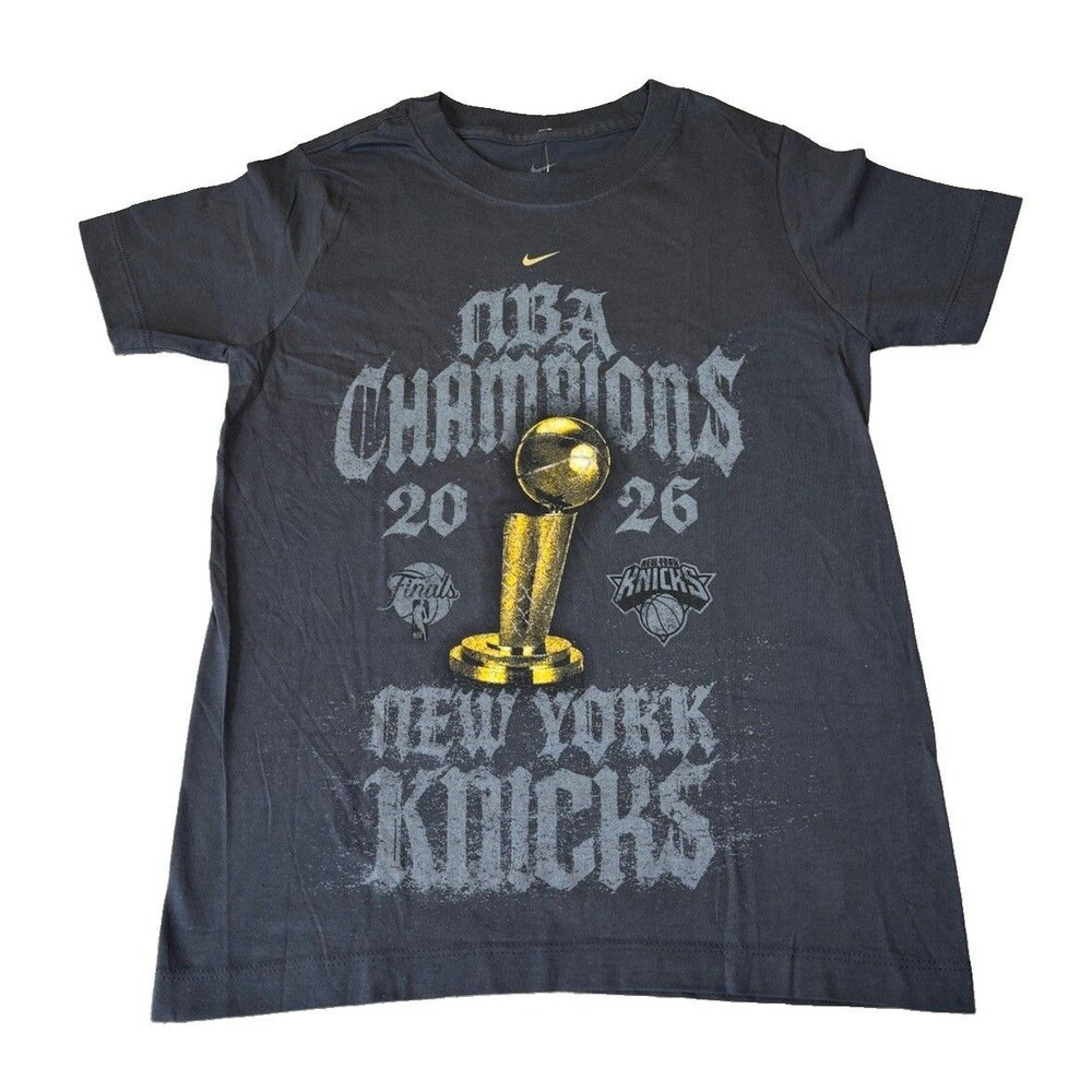 NWT Nike New York Knicks 2026 NBA Finals Champions Locker Room Tee Size Kids S 8
